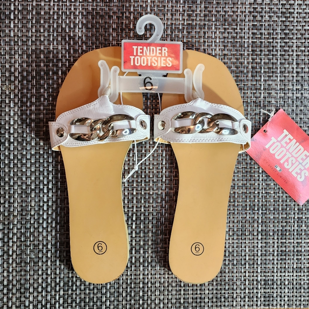 Tender Tootsies Sandals White Size 6 - Picture 12 of 14